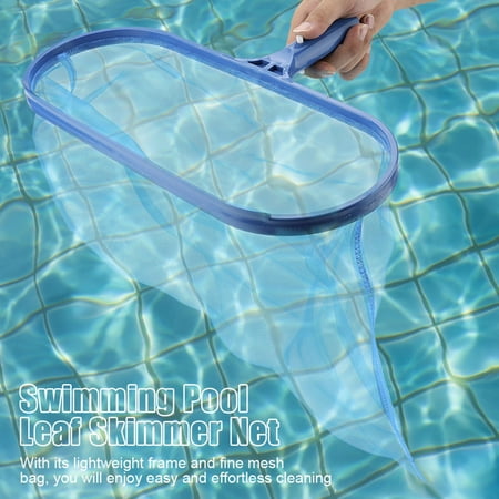 YAHHU Pool Skimmer Net with Fine Mesh Deep Bag, Heavy Duty Plastic Leaf Rake for Ponds, Tubs & Large Fish Tanks, Fits Standard Telescoping Poles, Blue Color (18.9 inches / 48 cm)