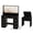 Embossed black, variant on Eastvita Makeup Vanity Desk Set with Large Lighted Mirror 8 Drawers 3 Storage Shelves Glass Top Stool Embossed Black