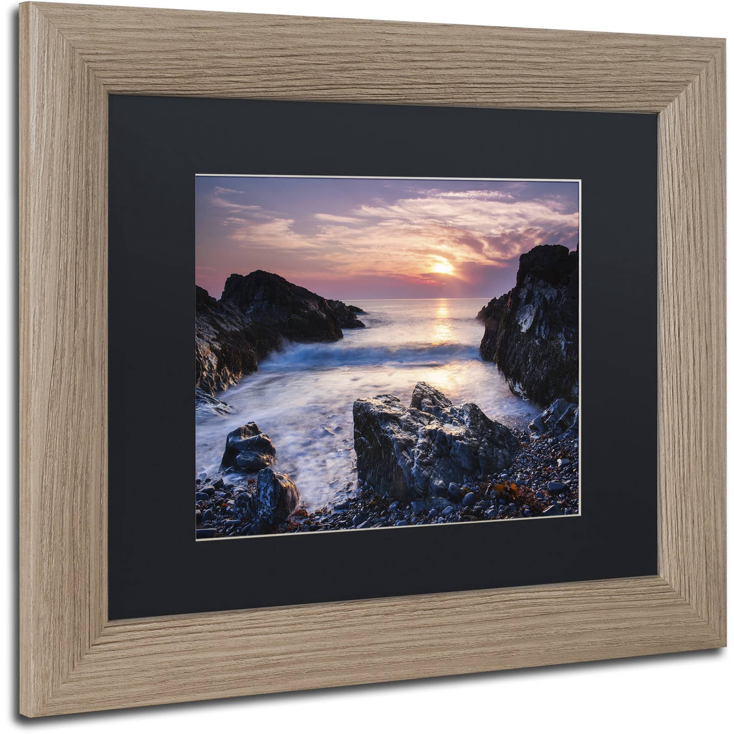 Trademark Fine Art "Rocky Cove" Canvas Art by Michael Blanchette Photography Black Matte, Birch Frame
