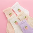 thumbnail image 3 of 5 Pairs Toddler Kids Girls Socks Ruffle Frilly Dress Socks Summer Mesh Socks Cotton Princess Crew Socks 4-12 Years, 3 of 8