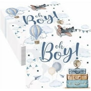 80 Pcs Airplane Baby Shower Party Paper Napkins Oh Boy Airplane Cloud Hot Air Balloon Theme Decor for Boys Travel Adventure Baby Shower Table Decorations