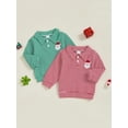 thumbnail image 3 of Gzhioc Kids Baby Boys Girls Christmas Fall Sweatshirt 6 12 18 24 Months 2T 3T 4T 5T Stripes Embroidery Santa Claus Hoodie Pullover, 3 of 9
