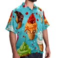 thumbnail image 2 of Ice Cream Men's Casual Poplin Button Down Short Sleeve Shirts for Summer Beach - Unisex, 2 of 6