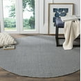 thumbnail image 2 of SAFAVIEH Montauk Patton Geometric Cotton Area Rug, Ivory/Navy, 4' x 4' Round, 2 of 7