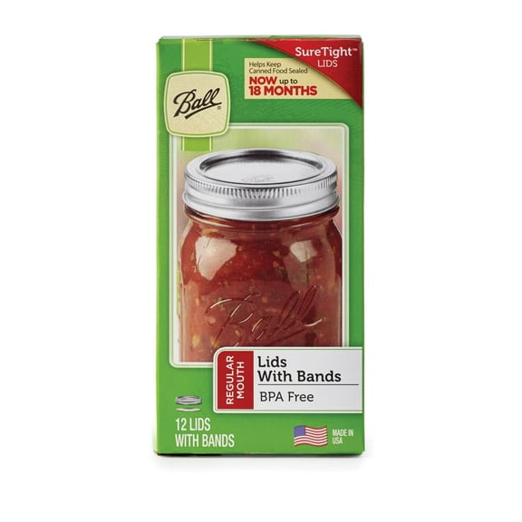Ball Regular Mouth Lids and Bands, 12-Count