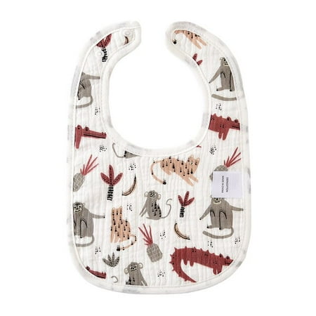 

QWZNDZGR Kangobaby 6 layers 100% cotton soft with snap baby saliva towel crepe muslin design fashion print baby bandana drool bibs