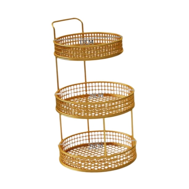 Estante de especias, cesta de almacenamiento de hierro, estantes de despensa, contenedor, organizador de armario de cocina, cesta organizadora de Tres niveles