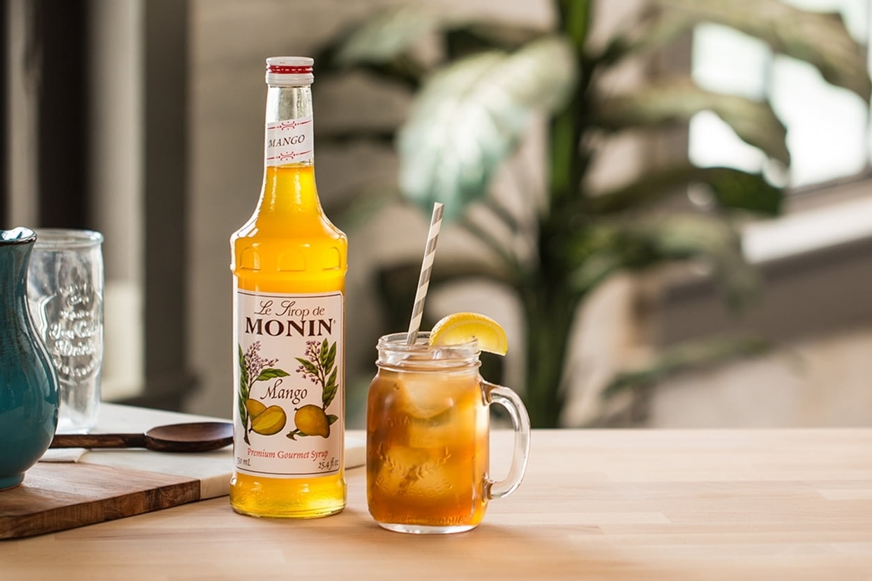Monin - Mango Syrup, Tropical and Sweet, Great for Cocktails, Sodas, and Lemonades, Gluten-Free, Non-GMO (750 ml)