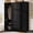 55.1" Black, variant on Oxirth 72" Black 4-Door Wardrobe Closet with 3 Hanging Rods & 3 Drawers, Freestanding Large Clothes Organizer Armoire for Bedroom, Heavy Duty Storage Cabinet (55.1"W x 19.6"D)