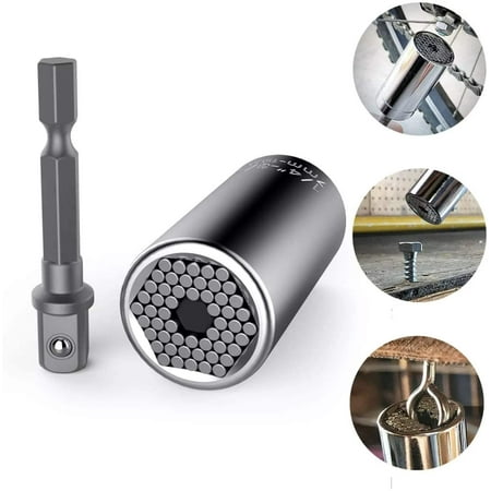 

2-Piece 3/8-inch Drive Universal Socket Set 1/4in to 3/4in with Drill Adapter