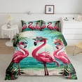thumbnail image 3 of YST Pink Flamingo Bedding Comforter Set, 7-Piece, Tropical Marine Theme, Full, 3 of 6