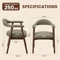 thumbnail image 4 of AFO Upholstered Dining Chairs Set of 6, Mid-Century Modern Fabric Kitchen Arm Chairs with Rubberwood Frame, Camel, 4 of 10