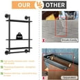 thumbnail image 3 of Bathroom Shelves Wall Mounted, 3 Tier Towel Racks with Towel Bar, 26in Stainless Steel Floating Pipe Shelves Over Toilet, Wall Shelves for Bathroom Laundry Room Kitchen Storage, 3 of 8