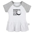 thumbnail image 1 of Daddy's Future Golfing Buddy Funny Dresses For Baby, Newborn Babies Skirts, Infant Princess Dress, 0-24M Kids Graphic Clothes (Gray Raglan Dresses, 0-6 Months), 1 of 5