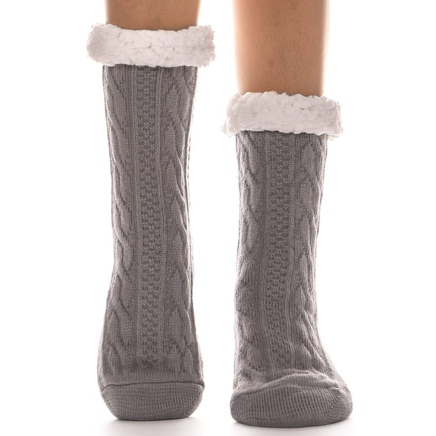 Calcetines Pantufla EBMORE Peludos y Antideslizantes para Mujer, Cálidos para Invierno