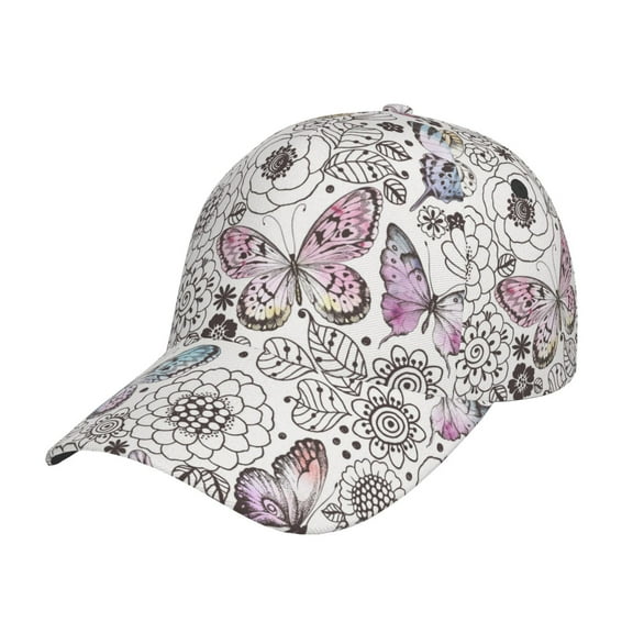 Naloa Original Classic Low Profile Hat Men Women Baseball Cap Dad Hat Adjustable Unconstructed Vintage Butterflies Print Cap