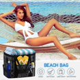 thumbnail image 4 of Mesh Beach Bag Tote Bag for Women, Foldable Swim Large Beach Tote Bag with Zipper Pockets Sandproof A/Black 26-27s, 4 of 5