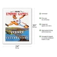 thumbnail image 2 of 1938 British Empire Games - Sydney Calls You Australia’s 150th Anniversary Celebrations - Vintage Sports Poster by Charles Meere c.1938 - Fine Art Rolled Canvas Print 20in x 26in, 2 of 4