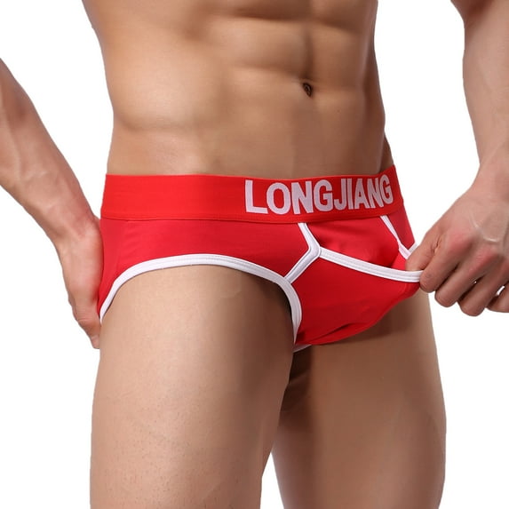 Vedolay Briefs For Men Underwear Men's Fashion Underpant Shorts Soft and Breathable Panties,Red L