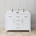 thumbnail image 6 of Wyndham Collection Beckett 48" Wood Double Bathroom Vanity in Nickel/White, 6 of 6
