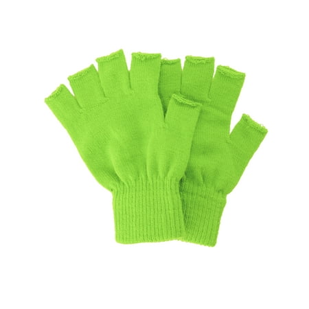 Winter Fingerless Gloves without Flap Cover Mitten Gloves, 4711_Lime