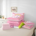 thumbnail image 6 of Feelyou Dreamy Unicorn Child Twin Bedding Sets 7-Piece, Cartoon Stars Rainbow Bedding Comforter Set, Girly Pink Animal Reversible Sheet Sets, Lightweight Room Decor, 6 of 8