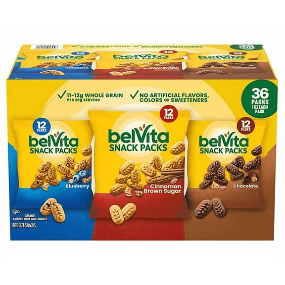 belVita Bites Breakfast Biscuits Variety Pack, 1 oz., 36 pk.