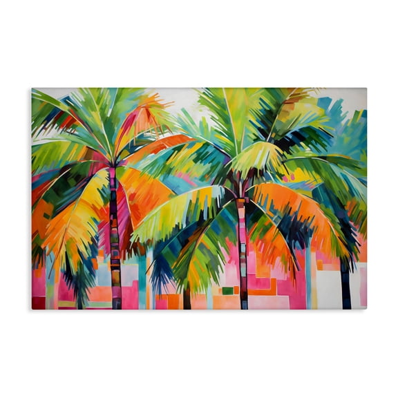 Stupell Industries Contemporary Bright Mod Palms & Rectangles Canvas Art, 24 x 16, by LSR Design Studio