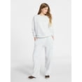 thumbnail image 2 of No Boundaries Oversized Fleece Sweatshirt with Long Sleeves, Women's Sizes XXS-4X, 2 of 5