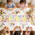 thumbnail image 6 of HuiXinOu Easter Table Runner with Rabbit Floral Egg Design Holiday Party Table Decor, Tablecloth Placemat for Dining Room Kitchen Spring Celebration 71 x 13.8 in, 6 of 6