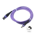 thumbnail image 2 of Purple Premium Braided 10ft Long Type-C USB Cable Compatible With LG G7 ThinQ G6 G5, G Pad X II 10.1 - Microsoft Surface Go (10"), Lumia 950 - Motorola One, Moto Z3 Play Z2 Play Force, 2 of 6