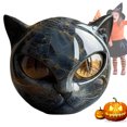 thumbnail image 4 of Halloween Cat Sculpture Resin Tabletop Statue Del (marrón Claro), 4 of 9