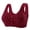 Deep Red, variant on Women's Floral Print Front Closure Bra Wire-Free Wide Strap Plus Size Comfort Support Push Up Bra for Daily Wear,Black (M)
