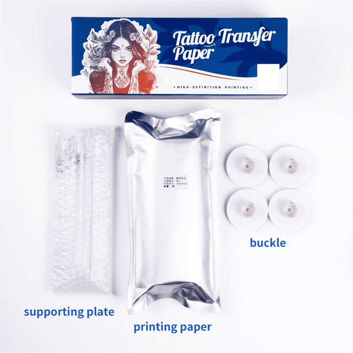 Transfer Paper - 95ft Tattoo Paper Roll, Double Layer Thermal for Long Drawing Function Transfer Machine,1set x stencil paper,As Shown