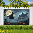 thumbnail image 5 of Halloween Theme Scary Witch Castle Banner Pumpkin Design Bat Graphics for Halloween Party Outdoor Decoration Night Celebration, 5 of 9