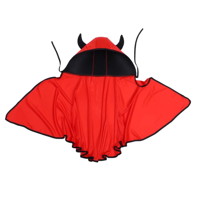1 capa de cuerno para niños, trajes de Halloween, disfraz de bruja, disfraces de Halloween, capa de juego de rol (rojo)