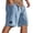 Blue, variant on Mens Shorts Casual Summer Elastic Waist Textured Wide Straight Leg Loose Fit Lounge Shorts with Pockets