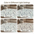 thumbnail image 7 of ODIKA 9'x12' Blue Beige Geometric Pattern Washable Area Rug Modern Abstract Striped Motif Repeating Diamond Non-Shedding, Easy Care for Master Suite, California King, Under Bed, 7 of 7