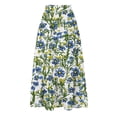 thumbnail image 4 of Jsaierl Women's Daisy Floral Print Tiered Maxi Skirt, Drawstring Waist Flowy Skirt with Pockets, Casual Bohemian Skirt for Summer Vacation, 4 of 7