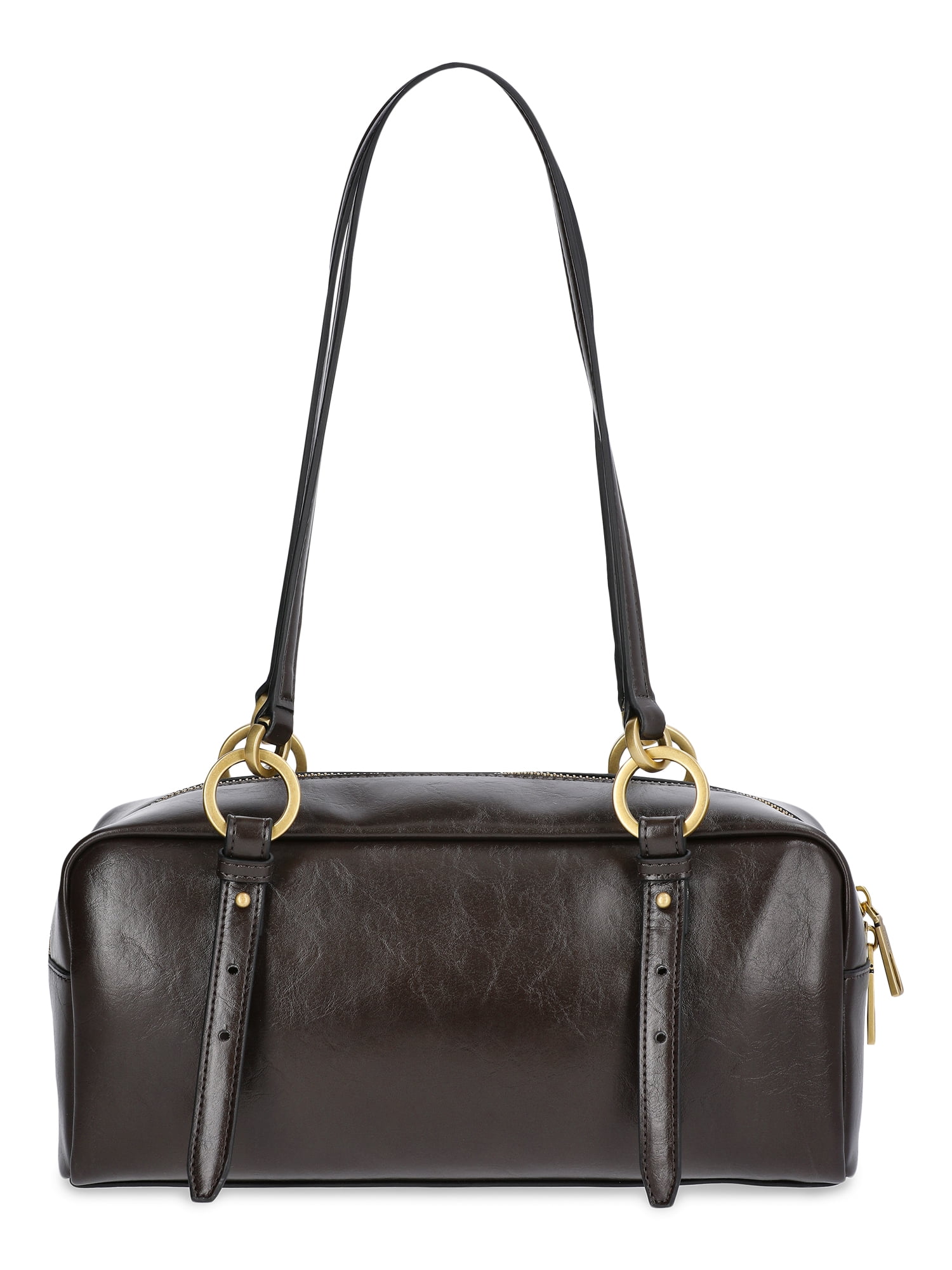 Scoop Women's Faux Suede Top Handle Shoulder Bag, Brown