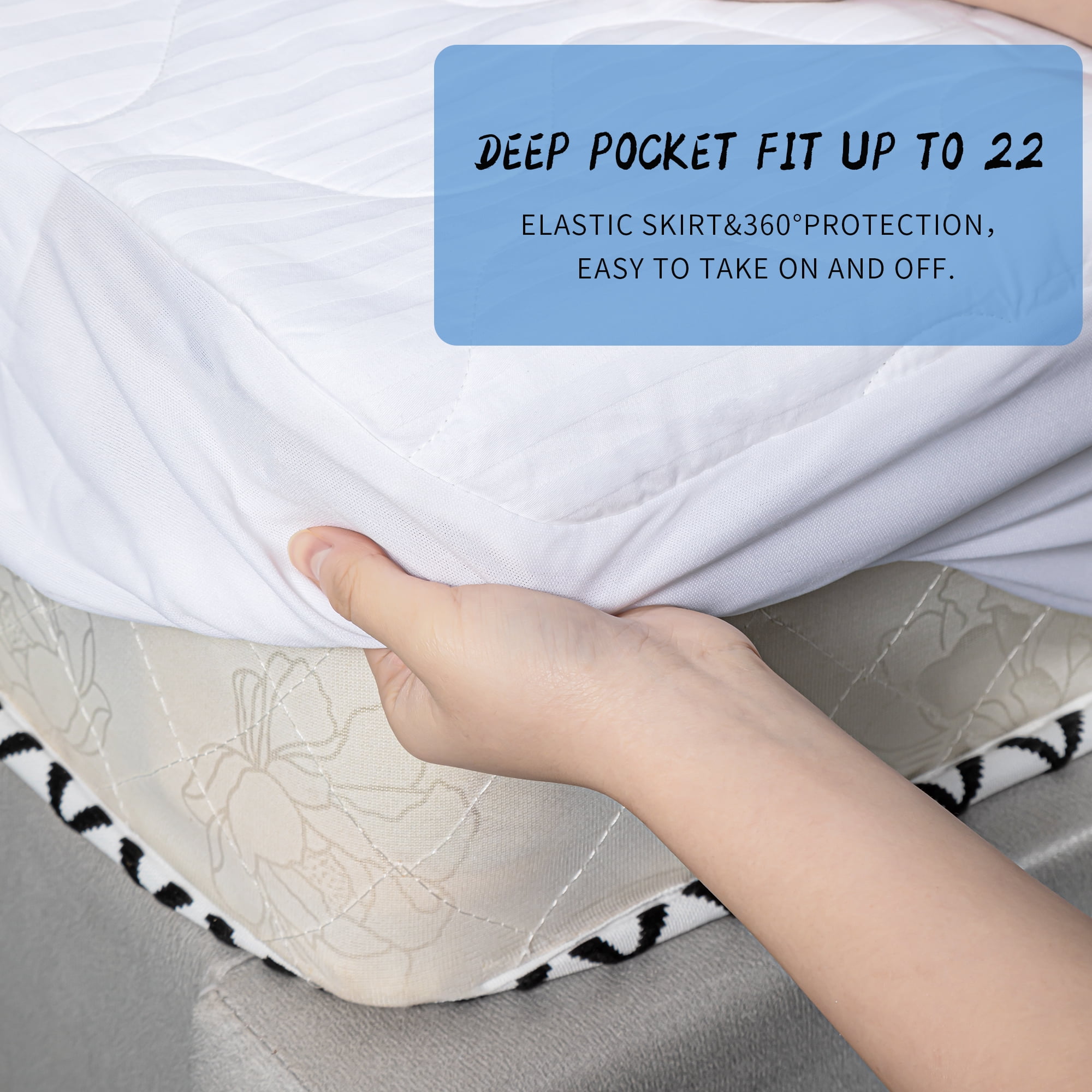Newpoint International 250 Thread Count Luxury Mattress Pad, California King