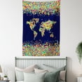 thumbnail image 3 of World Map Abstract Mosaic Global Modern Decor Atlas Design Wall Hanging Tapestry, 3 of 5