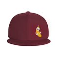 thumbnail image 3 of DouZhe Flat Brim Cap Snapback Hat, Smile Fun Banana Prints Adjustable Red Adult Baseball Cap, 3 of 6