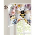 thumbnail image 2 of Tie Up Valance Curtain for Kitchen,Colorful Flower Wreath Bee Rod Pocket Short Curtains Adjustable Tie-Up Shade Valances,Rustic Farmhouse Floral Theme Window Treatment for Bathroom Living Room, 2 of 8