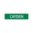 thumbnail image 1 of Cayden Boys Letter Printed Label Indoor Outdoor Wall Plaque Decoration Children Name Aluminum Metal Sign 4"x18", 1 of 1