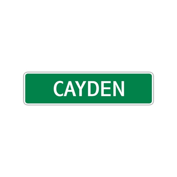 Cayden Boys Letter Printed Label Indoor Outdoor Wall Plaque Decoration Children Name Aluminum Metal Sign 4"x18"