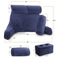 thumbnail image 5 of Nestl Double Reading Pillow, Double Back Pillow, Backrest Pillows for Bed with Arms, Back Pillows for Sitting in Bed, 2 Neck Roll & 2 Lumbar Back Support Pillow, Navy Blue, 5 of 7
