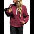 thumbnail image 1 of Sudadera con Cremallera para Mujer, Chaquetas Informales de Larga, Ropa de Abrigo para Invierno, Moda de Otoño Vino Tinto S, 1 of 8