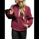 thumbnail image 1 of Sudadera con Cremallera para Mujer, Chaquetas Informales de Larga, Ropa de Abrigo para Invierno, Moda de Otoño Vino Tinto S, 1 of 8