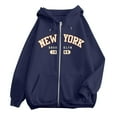 thumbnail image 2 of New York Brooklyn Hoodies for Women 2025 Long Sleeve Zip Up Hooded Sweatshirt with Pockets Jacket Coat, 2 of 5